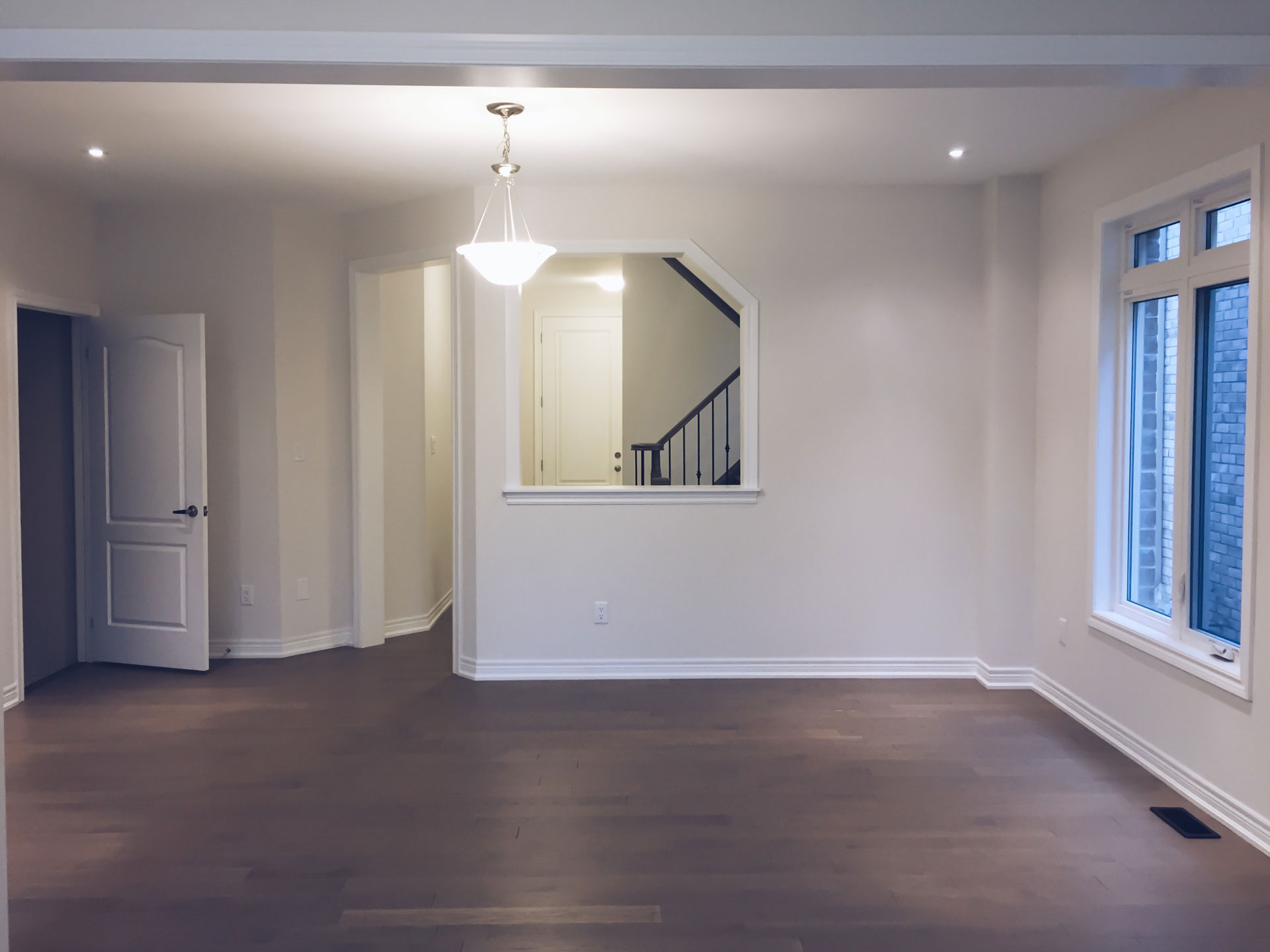 New laminate floors just installed in the empty new house